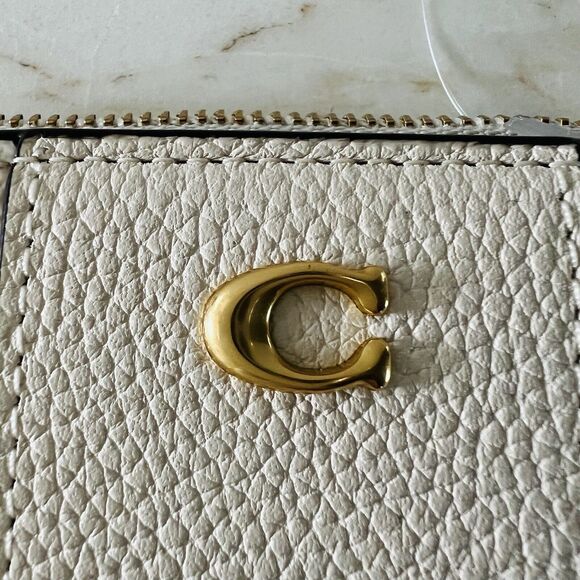 COACH Chalk Taupe Canvas Horse & Carriage Bifold Mini Wallet - Picture 2 of 9